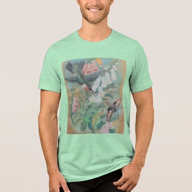 En Tri-matière Hummingbird and Moth T-Shirt (Recto)