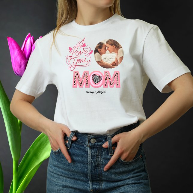 En Tri-matière I Love You Mom Photo Mothers Day Cadeau T-shirt (Créateur téléchargé)