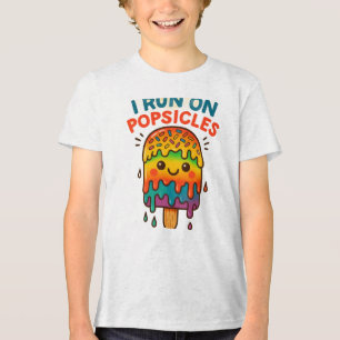 En Tri-matière I Run on Popsicles - T-shirt d'été coloré pour K