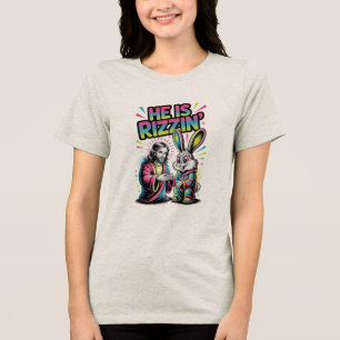 En Tri-matière Il Est Rizzen T-Shirt de Pâques Drôle Génération Z