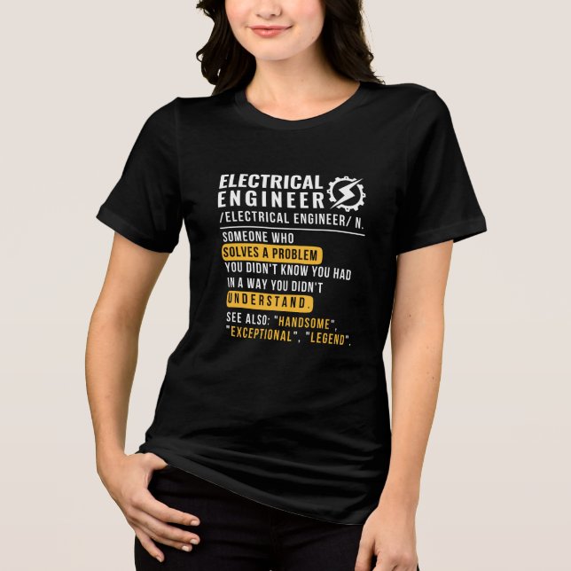 En Tri-matière Ingénieur électrique [nom] T-shirt (Recto)