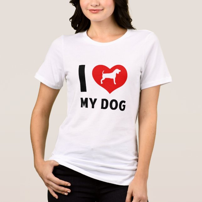 En Tri-matière J'Aime Mon T-shirt Chien (Recto)