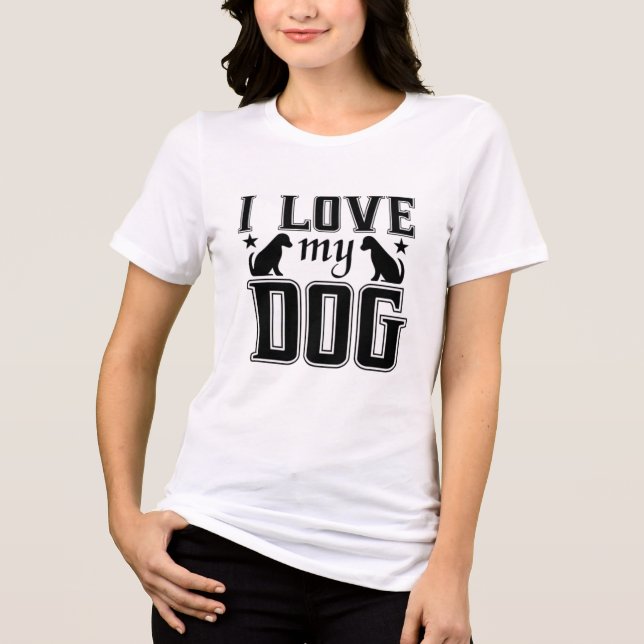 En Tri-matière J'Aime Mon T-Shirt Chiot (Recto)