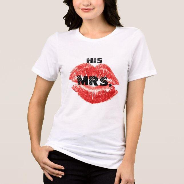 En Tri-matière Je suis son T-shirt Mme Red Lips Brides (Recto)