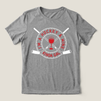 En Tri-matière Je suis un T-shirt de Hockey et Vin Kinda Gal
