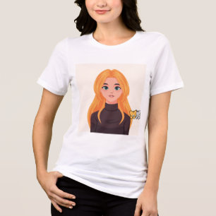 En Tri-matière joli design de fille & amateurs de chat t-shirt