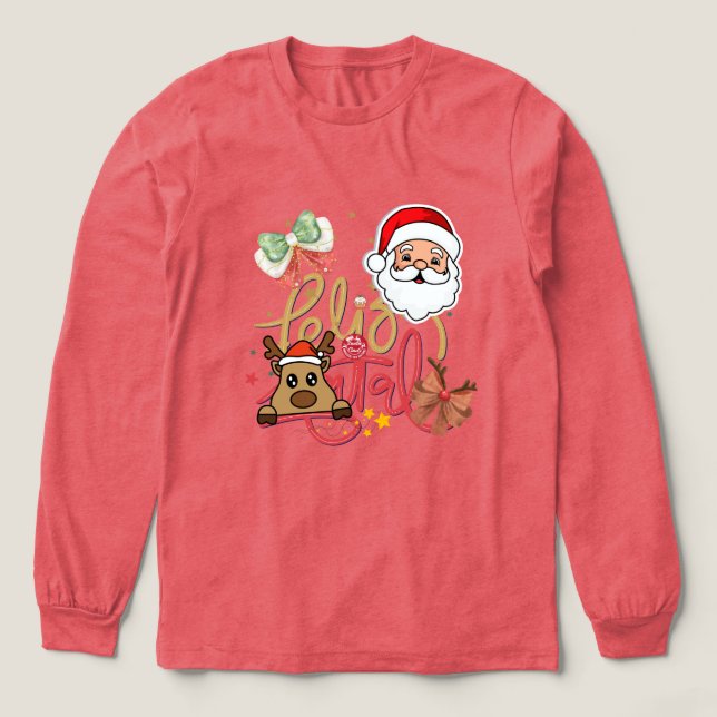 En Tri-matière Joli T-shirt à manches longues pour filles  (Motif devant)