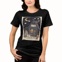 Joli T-Shirt Halloween Chauve-Souris Fantôme pour