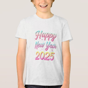 En Tri-matière Joyeux Nouvel An 2025 Jeune T-shirt tricmix