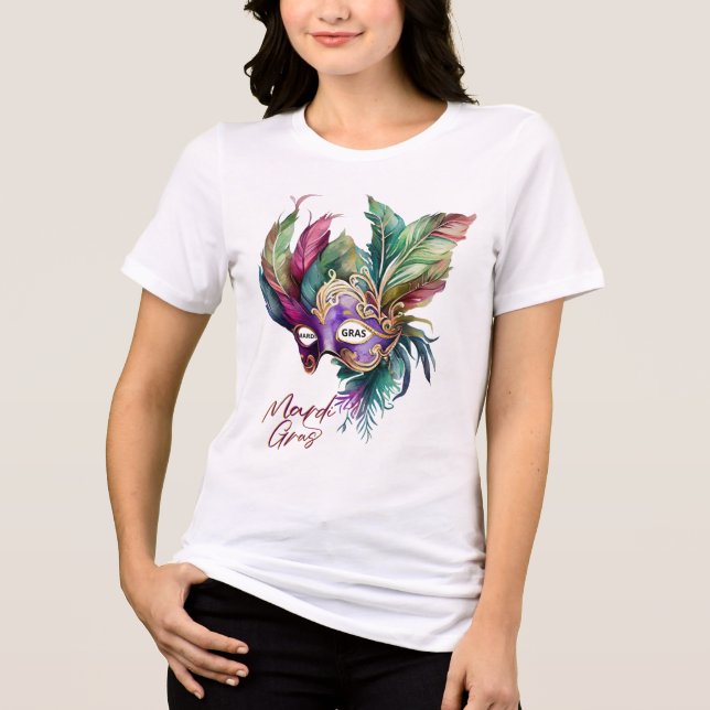 En Tri-matière Joyeux T-shirt Mardi Gras pour les femmes (Recto)