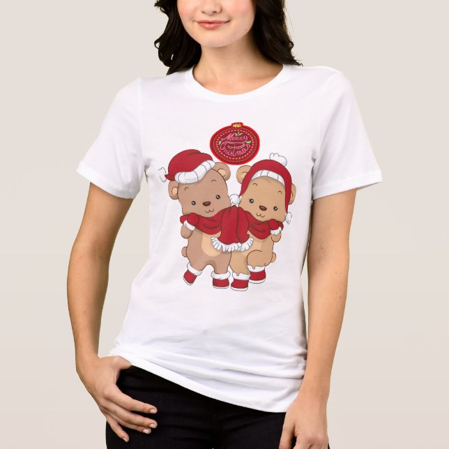 En Tri-matière Joyeux T-shirt Tri-Mélange Noël (Recto)