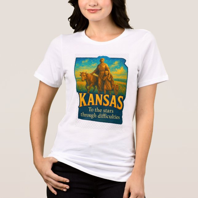 En Tri-matière Kansas-themed artistic T-shirt design! (Recto)