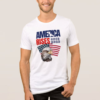 En Tri-matière L'Amérique lève T-shirt 4 juillet aigle blanc