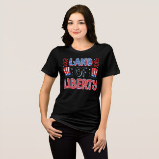En Tri-matière Land of Liberty T-Shirt – Patriotic Women’s Shirt 