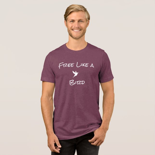 En Tri-matière Libre comme un T-shirt d'oiseaux (Recto plein)