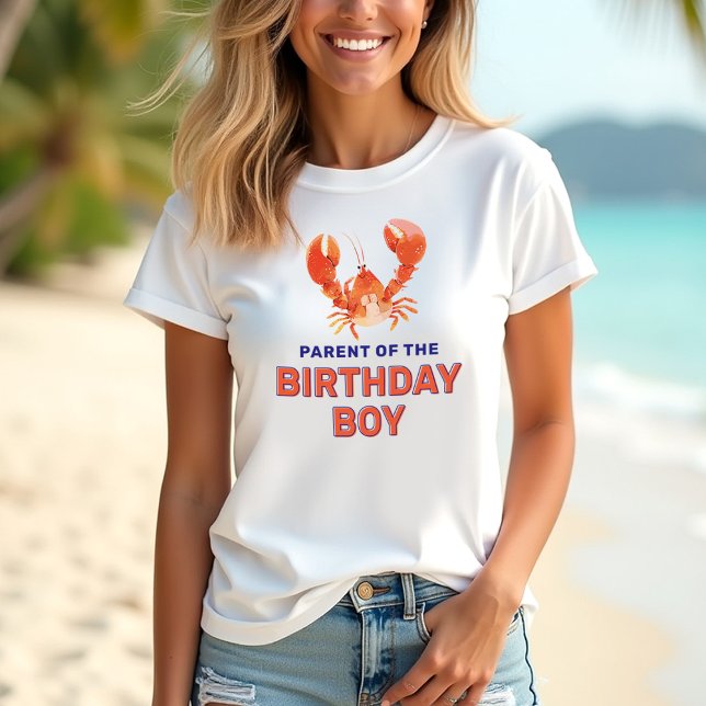 En Tri-matière Lobster Parent of the Birthday Boy T-Shirt (Créateur téléchargé)