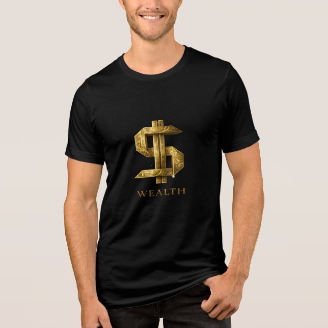 En Tri-matière Luxury Wealth Dollar Symbol Graphic T-Shirt (Recto)