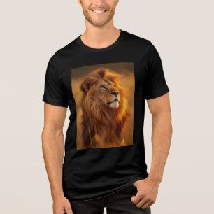 En Tri-matière Magnifique Lion Doré au Coucher de Soleil T-Shirt