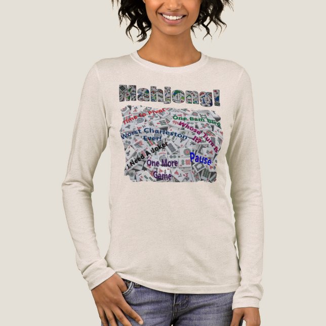 En Tri-matière Mahjong Sayings Women's Long Sleeve T-Shirt  (Recto)