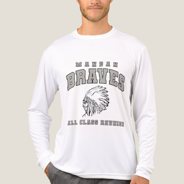 En Tri-matière Mandan Braves Long Sleeve T-shirt (Recto)