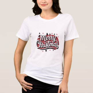 En Tri-matière Merry Christmas with Snowflakes - Festive T-Shirt 