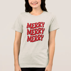 En Tri-matière Merry Merry Merry - Festive Christmas T-Shirt