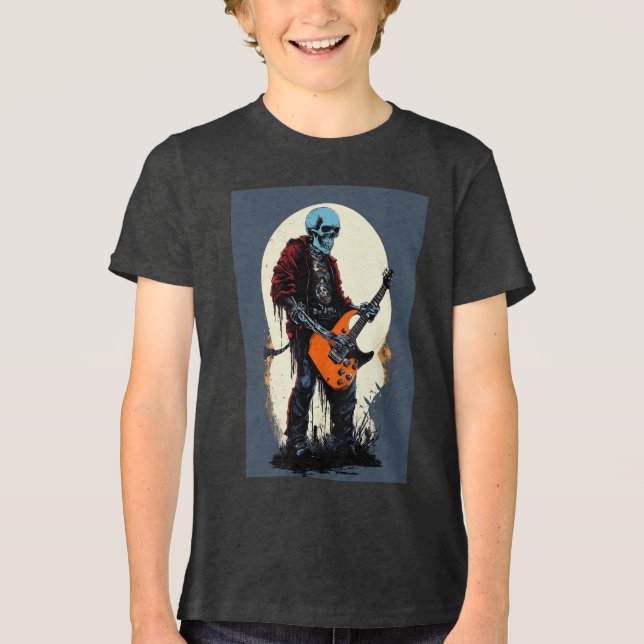 En Tri-matière Modèle T-shirt Rock & Roll Skull (Recto)