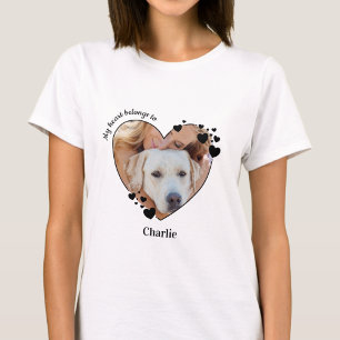 En Tri-matière Mon Coeur Appartient À Un T-shirt Photo Pour Anima