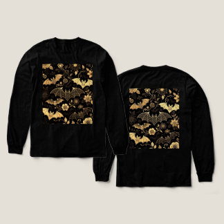 En Tri-matière motif de t-shirt avec chauves-souris dorées