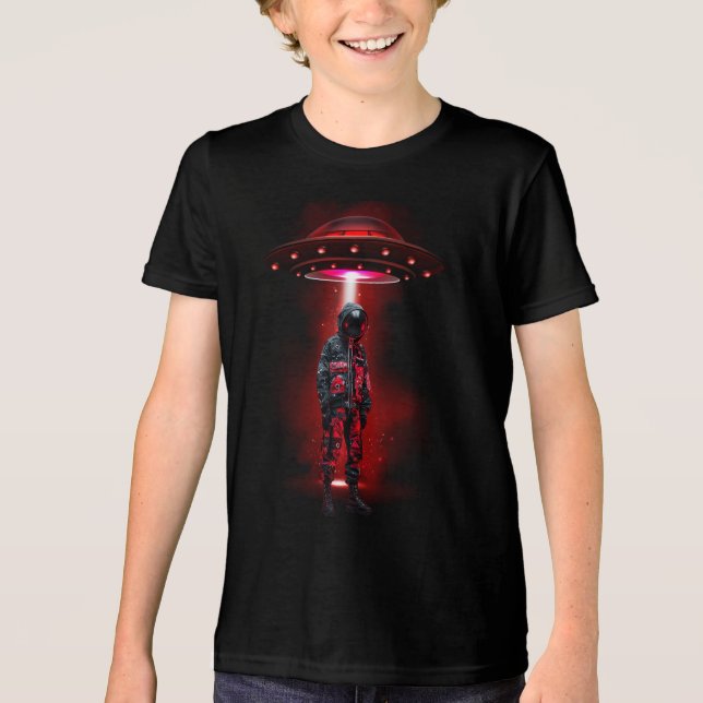 En Tri-matière Mystérieux T-shirt Beam et astronaute (Recto)