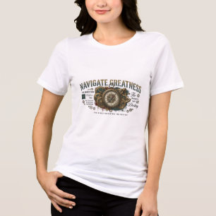 En Tri-matière Naviguer vers la grandeur Compas Steampunk T-Shirt