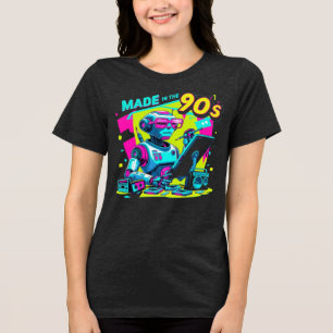 En Tri-matière Neon Robot Designer Retro T-Shirt des années 90
