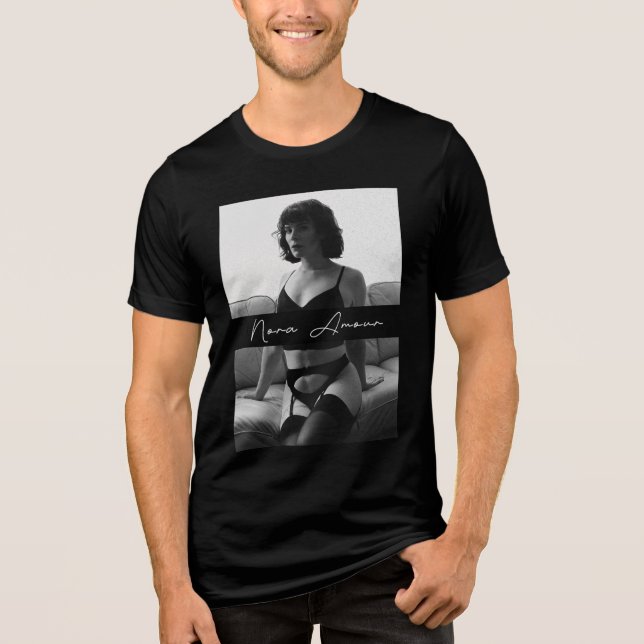 En Tri-matière Nora Amour T-Shirt B&W, Texte Blanc (Recto)