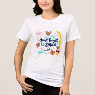 En Tri-matière N'oubliez pas de Sourire T-Shirt   Cute Kawaii Pos