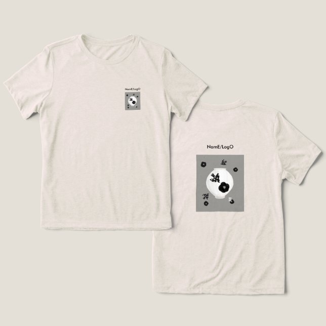 En Tri-matière objet_22_camellia, t-shirt oiseau et poterie (Design Recto & Verso)