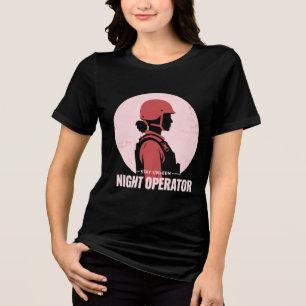 En Tri-matière Opérateur de Nuit Vintage T-shirt Tactique pour Fe