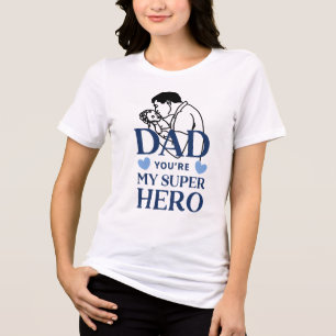 En Tri-matière Papa Tu Es Mon Super-Héros T-Shirt