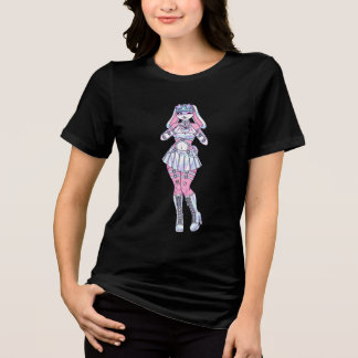 En Tri-matière Pastel Kawaii Bunny Girl Fer T-shirt