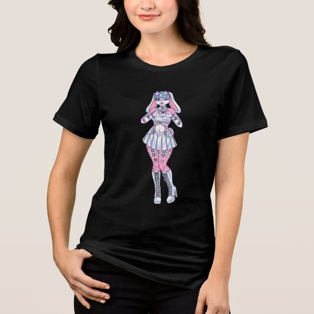 En Tri-matière Pastel Kawaii Bunny Girl Fer T-shirt (Recto)