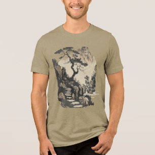 En Tri-matière Paysage Japonais Serein T-Shirt Unisexe - Tranqui