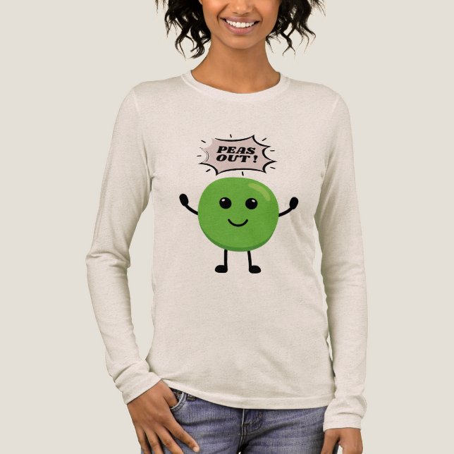 En Tri-matière Peas Out Funny Pun T-Shirt - Quirky Food Joke Tee (Recto)