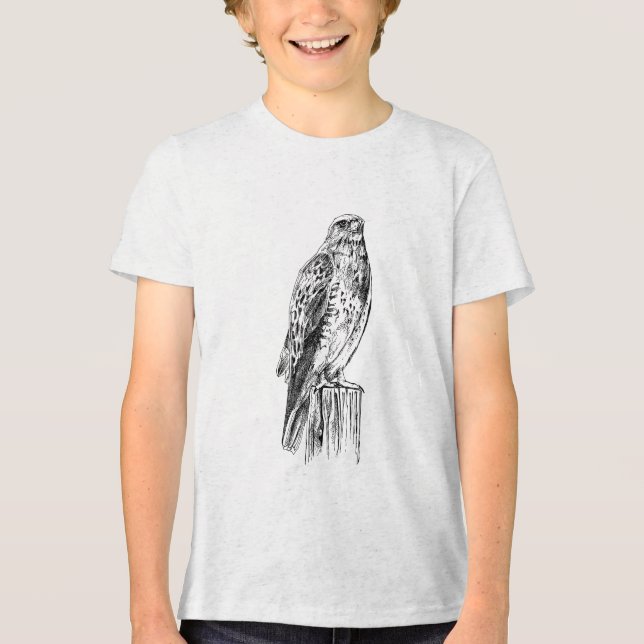 En Tri-matière Peregrine falcon  Youth Tri-blend T-Shirt (Recto)