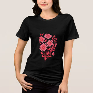 En Tri-matière Pink Floral Bouquet T-Shirt