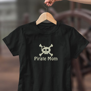 En Tri-matière Pirate Maman Crâne Crossbones Halloween T-shirt