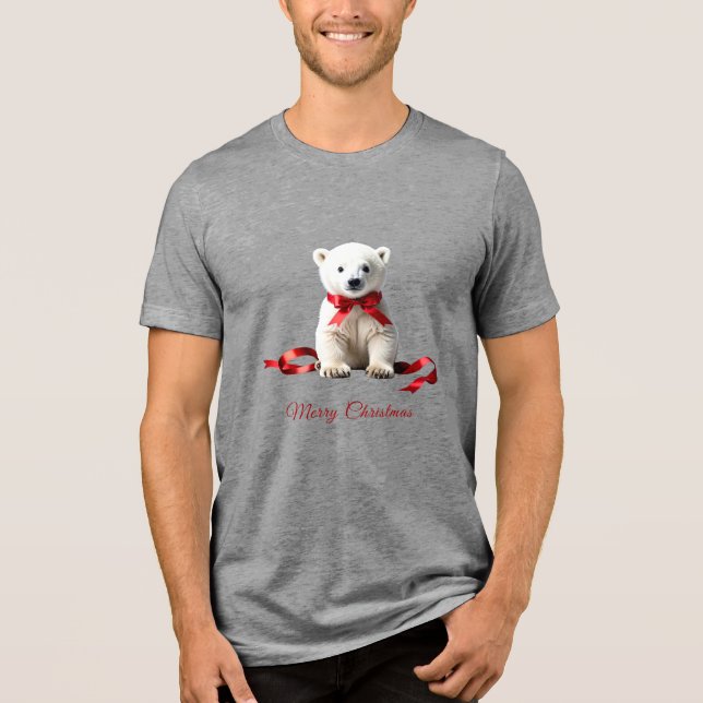 En Tri-matière Polar Bear Christmas Holiday Men's T-Shirt (Recto)