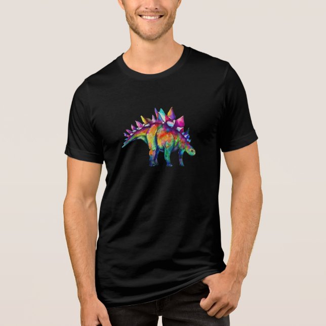 En Tri-matière Punk Stegosaurus : T-Shirt Unisexe (Recto)