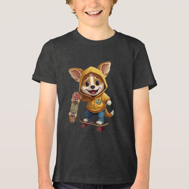 En Tri-matière Puppy Love – Cute Smiling Puppy Aesthetic T-Shirt  (Recto)