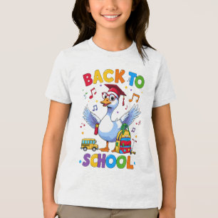 En Tri-matière Retour à l'oie de l'école - Fun T-shirt coloré