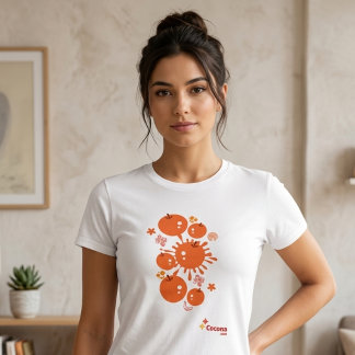 En Tri-matière Retro Orange Splash T-Shirt Vintage Fruit Graphic 
