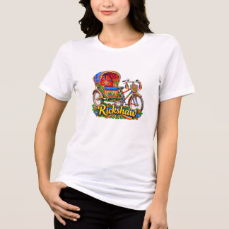 En Tri-matière Rickshaw Art Coloré — T-Shirt de la Culture Bengal